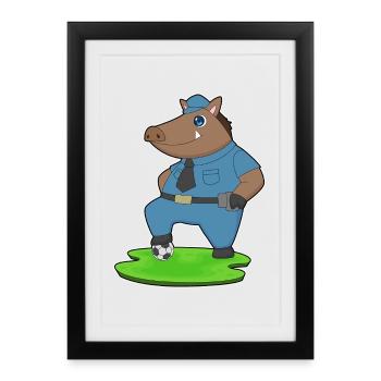 Police du Football des Sangliers - Affiche encadrée (27 × 37 cm) - noir - Devant