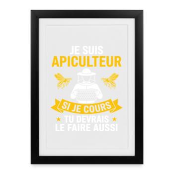 Je Suis Apiculteur Abeilles À Miel - Affiche encadrée (27 × 37 cm) - noir - Devant