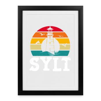 North Sea Holiday SYLT NORTH SEA ISLAND Fun - Framed poster (27 × 37 cm) - black - Front
