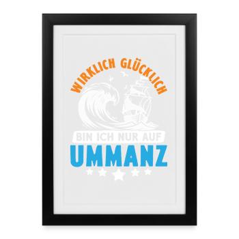 Vacances en mer Baltique JE NE SUIS VRAIMENT HEUREUX QUE SUR - Affiche encadrée (27 × 37 cm) - noir - Devant