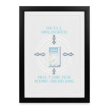 Multimeter Mindreading | Trade Shows Electricians - Framed poster (27 × 37 cm) - black - Front