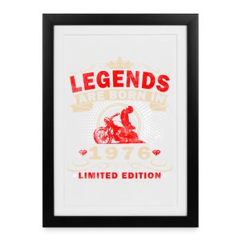 50th Anniversary Biker born in 1976 - Framed poster (27 × 37 cm) - black - Front