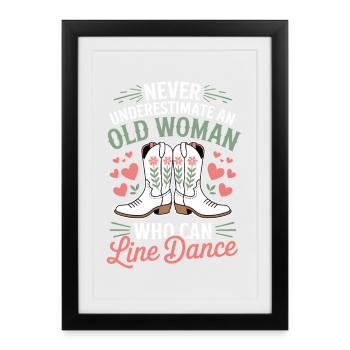 Expressions de danse en ligne Cadeau drôle de danse en ligne - Affiche encadrée (27 × 37 cm) - noir - Devant