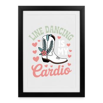 Expressions de danse en ligne Cadeau drôle de danse en ligne - Affiche encadrée (27 × 37 cm) - noir - Devant