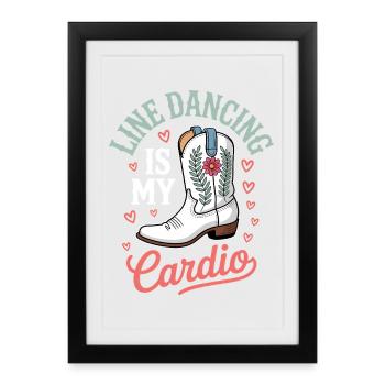 Expressions de danse en ligne Cadeau drôle de danse en ligne - Affiche encadrée (27 × 37 cm) - noir - Devant