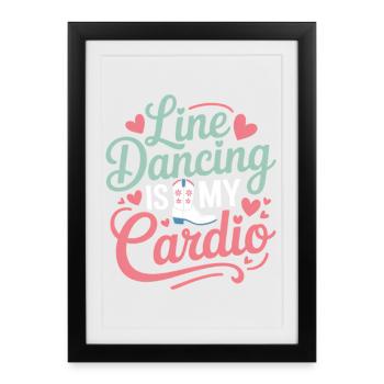 Expressions de danse en ligne Cadeau drôle de danse en ligne - Affiche encadrée (27 × 37 cm) - noir - Devant