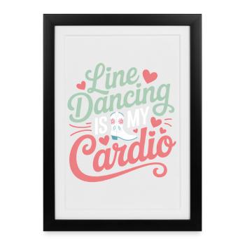 Expressions de danse en ligne Cadeau drôle de danse en ligne - Affiche encadrée (27 × 37 cm) - noir - Devant