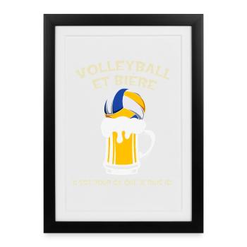 Volleyball and beer that's why I'm here - Framed poster (27 × 37 cm) - black - Front