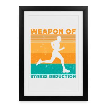 Running Run Weapon Of Stress Marathon Runner - Framed poster (27 × 37 cm) - black - Front