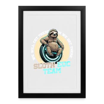 Monowheel Monocyclist - Gerahmtes Poster (27 × 37 cm) - Schwarz - Vorne
