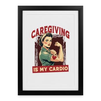 Nurse, geriatric care - Framed poster (27 × 37 cm) - black - Front