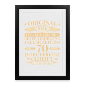 Born in 1956 Legend 70th Birthday - Framed poster (27 × 37 cm) - black - Front