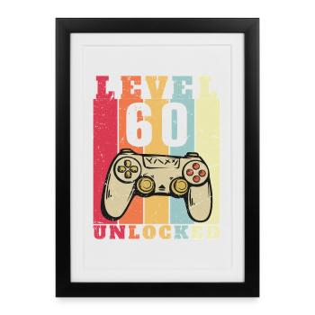 Level 60 Complete 60 Year Anniversary - Framed poster (27 × 37 cm) - black - Front