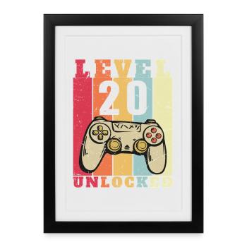 Level 20 Complete 20 Year Anniversary - Framed poster (27 × 37 cm) - black - Front