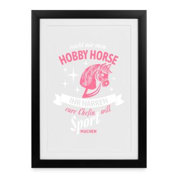 Hobby Horse Chefin Sport-Statement - Affiche encadrée (27 × 37 cm) - noir - Devant