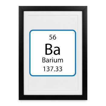 Licence en chimie dans le tableau périodique - Affiche encadrée (27 × 37 cm) - noir - Devant