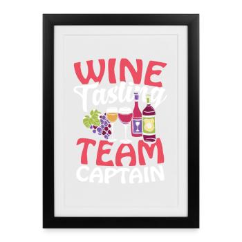 Wine Tasting Team Captain - Framed poster (27 × 37 cm) - black - Front