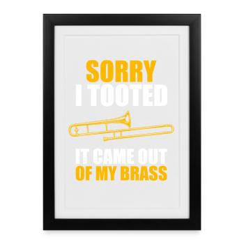 Désolé, j’ai fait un tonnerre de trombone, tromboniste, tromboniste - Affiche encadrée (27 × 37 cm) - noir - Devant