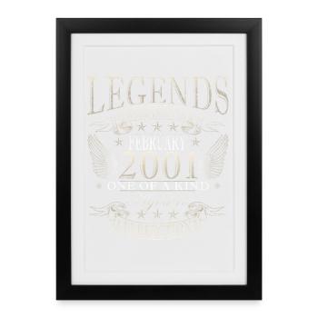 25e anniversaire février 2001 Millésime Millésime - Affiche encadrée (27 × 37 cm) - noir - Devant