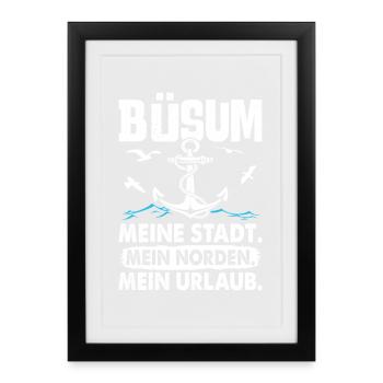 BÜSUM MA VILLE MON NORD MES VACANCES Drôle - Affiche encadrée (27 × 37 cm) - noir - Devant