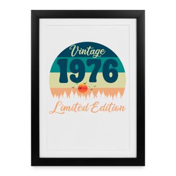 50th Birthday 50 Years 1976 Retro Vintage Gift - Framed poster (27 × 37 cm) - black - Front
