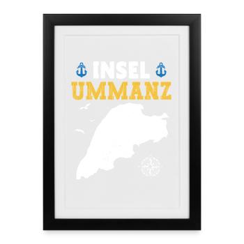 Baltic Sea Holiday ISLAND UMMANZ Fun - Framed poster (27 × 37 cm) - black - Front