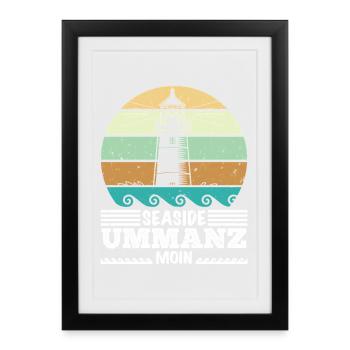 Baltic Sea Holiday SEASIDE UMMANZ MOIN Funny - Framed poster (27 × 37 cm) - black - Front