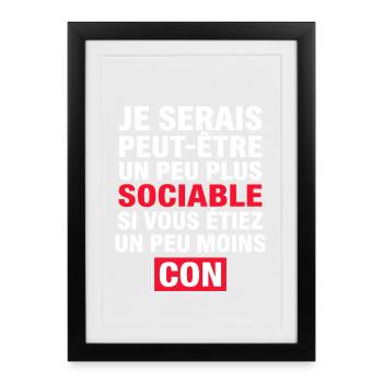 I might be a little more sociable - Framed poster (27 × 37 cm) - black - Front