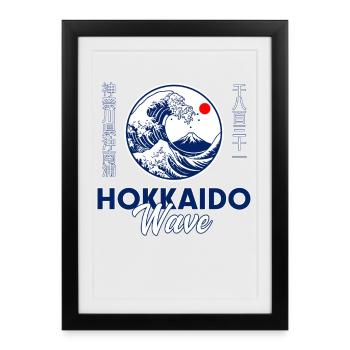 Hokkaido Wave Küstenkultur - Gerahmtes Poster (27 × 37 cm) - Schwarz - Vorne
