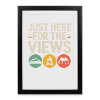 Juste ici pour la vue : en plein air - Affiche encadrée (27 × 37 cm) - noir - Devant