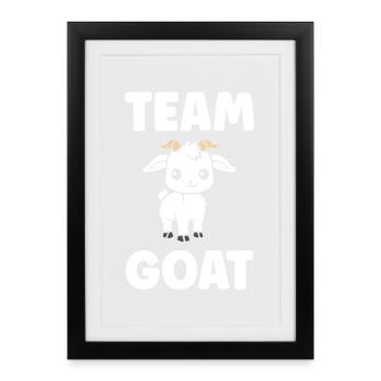 Team Goat Illustration Mignon - Affiche encadrée (27 × 37 cm) - noir - Devant
