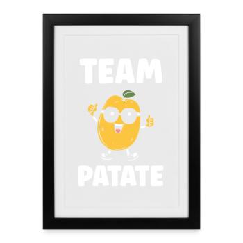 Team Potato Smiling Mascot - Framed poster (27 × 37 cm) - black - Front
