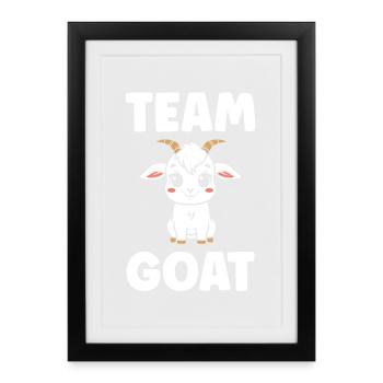 Team Goat Chevre Dessin Animé - Affiche encadrée (27 × 37 cm) - noir - Devant