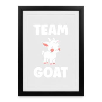 Équipe GOAT Mascotte Chèvre - Affiche encadrée (27 × 37 cm) - noir - Devant