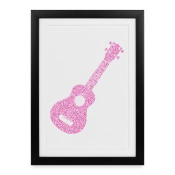 Hawaiian Ukulele Uke Diamonds - Framed poster (27 × 37 cm) - black - Front