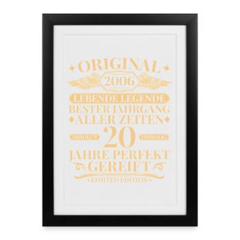 Year 2006 Year of construction Legend 20th birthday - Framed poster (27 × 37 cm) - black - Front