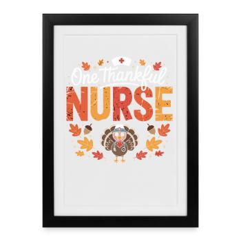 Grateful caregiver turkey - Framed poster (27 × 37 cm) - black - Front