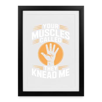 Expressions de masseuses Massage Cadeau drôle de masseur - Affiche encadrée (27 × 37 cm) - noir - Devant