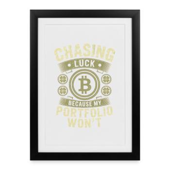 La Saint-Patrick à la poursuite de la chance parce que mon portfolio - Affiche encadrée (27 × 37 cm) - noir - Devant