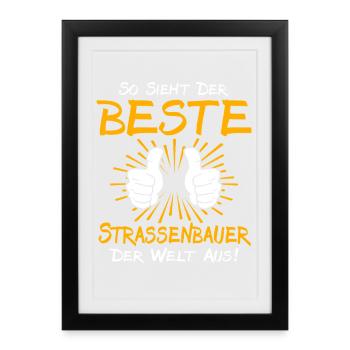 Road builder gift idea - Framed poster (27 × 37 cm) - black - Front