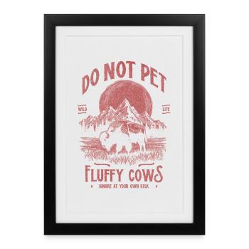 Les bisons vintage ne caressent pas les vaches duveteuses Bizons drôles - Affiche encadrée (27 × 37 cm) - noir - Devant