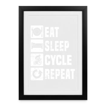 Compact road bike design for road bike - Framed poster (27 × 37 cm) - black - Front