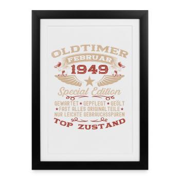 77e anniversaire Oldtimer Février 1949 - Affiche encadrée (27 × 37 cm) - noir - Devant