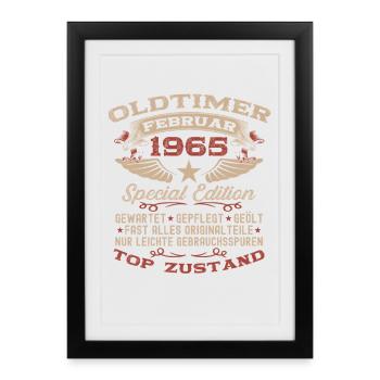 61e anniversaire Oldtimer Millésime de février 1965 - Affiche encadrée (27 × 37 cm) - noir - Devant