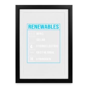 Solarzellen Sonnenenergie Erneuerbare Energien - Gerahmtes Poster (27 × 37 cm) - Schwarz - Vorne