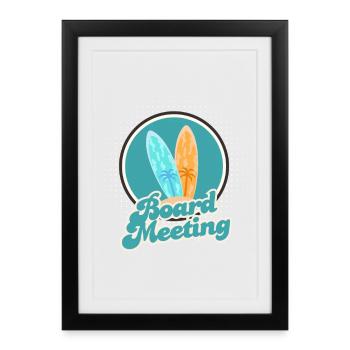 Réunion du conseil de surf - Affiche encadrée (27 × 37 cm) - noir - Devant