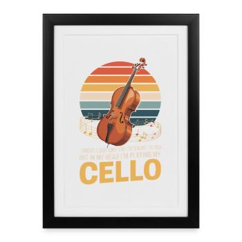 Jouer de mon violoncelle - Affiche encadrée (27 × 37 cm) - noir - Devant