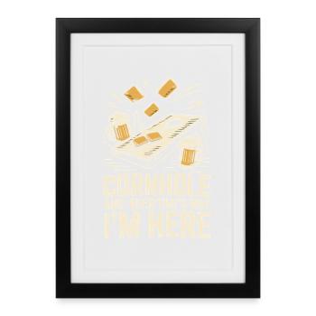 Cornhole et bière - Affiche encadrée (27 × 37 cm) - noir - Devant