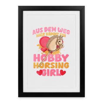 43 Out of the Way Here's a Hobby Horsing Gir - Framed poster (27 × 37 cm) - black - Front