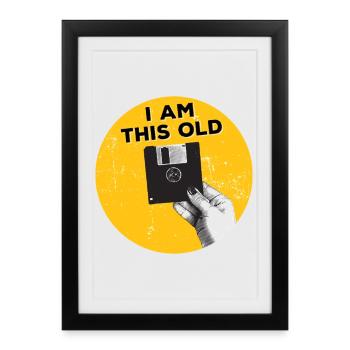 I am this old floppy disk 80s retro - Framed poster (27 × 37 cm) - black - Front